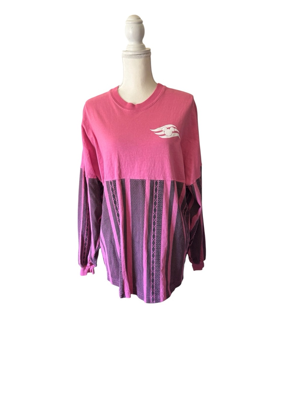 Disney cruise line Women's pink long sleeved Jersey with Graphic Logo